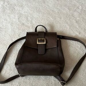 Brown mini backpack purse